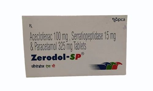 440mg Zerodol SP Aceclofenac Paracetamol Serratiopeptidase Tablets